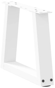 Mesa de jantar pernas 2pcs forma de V 30x(30-31,3)cm aço branco