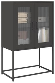 Aparador alto 68x39x107 cm aço preto