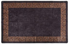 vidaXL Tapete antiderrapante 80x150 cm preto e dourado