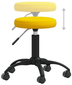 Cadeira de escritório giratória veludo amarelo mostarda