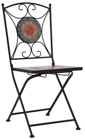 Cadeiras bistrô em mosaico 2 pcs laranja/cinzento