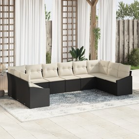 Conjunto de Jantar para Jardim com 10 Peças e Almofadas em Rattan Pret