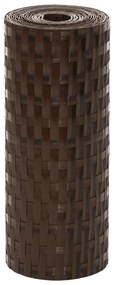 Telas de varanda 5 pcs 255x19 cm vime PE castanho e preto