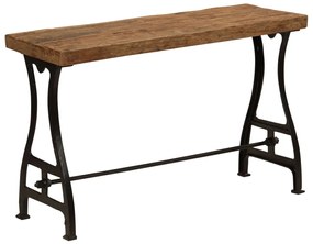 vidaXL Mesa consola em madeira reciclada maciça 120x40x76 cm