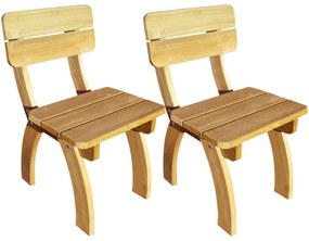 Cadeiras de jardim, 2 pcs, madeira de pinho impregnada