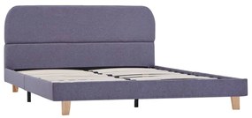 Estrutura de cama em tecido 140x200 cm cinzento-claro