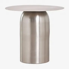 Mesa De Cabeceira Ø40 Cm Alliser Cinza Aço & Cinza Aço - Sklum