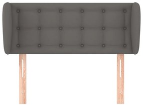 Cabeceira de cama c/ abas couro artificial 103x23x78/88cm cinza