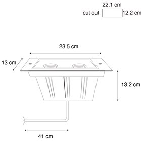 Refletor de solo moderno em aço com 2 luzes ajustável IP65 - Oneon Moderno