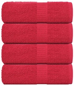 vidaXL Toalhas de bidé 4 pcs FROGN 30x50 cm 100% algodão vermelho