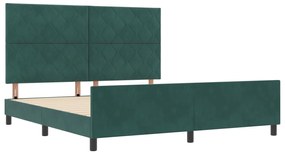 estrutura de cama vidaXL verde escuro 180x200 cm veludo