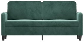 Sofá de 2 lugares 140 cm veludo verde-escuro