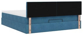 Estrutura de cama otomana com colchão 180x200 cm azul escuro