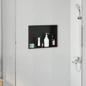 vidaXL Nichos de Chuveiro Preto 45 x 30 x 9.5 cm Aço inoxidável