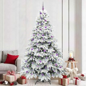 vidaXL Árvore de Natal Artificial com 300 LEDs Branco 240 cm PE e PVC