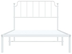 Estrutura de cama em metal com cabeceira 107x203 cm branco