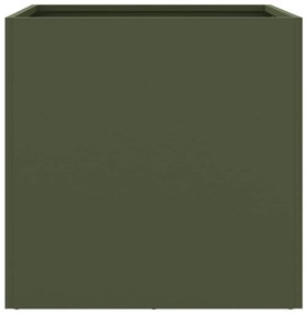 Vaso/floreira 49x47x46 cm aço verde azeitona