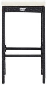 Conjunto de bar para exterior 9 pcs vime PE preto