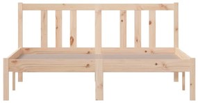 Estrutura de cama casal 135x190 cm madeira maciça
