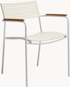 Cadeira de jardim empilhável com braços em madeira de teca Mood Air