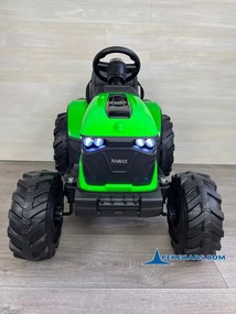 Trator Electrico para crianças Peketrac 8100 24V com Bateria removível e comando de controle remoto e Reboque 2.4G Verde