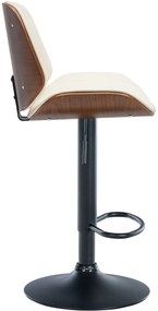 Banco de bar Nova em couro sintético e com estrutura preta 49,5 x 90-111 x 50 cm Cor Nogueira + Creme