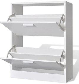 Sapateira com 2 compartimentos madeira branco