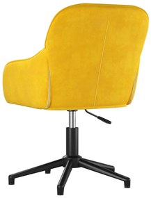 Cadeiras de jantar giratórias 2 pcs veludo amarelo
