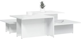 Mesas de centro 2 pcs derivados de madeira branco brilhante