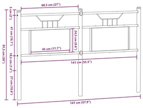 Cabeceira de cama 140cm derivados madeira/aço carvalho castanho