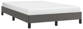 Estrutura de cama sem colchão 120x190cm couro do falso cinzento