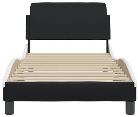 Estrutura de cama c/ cabeceira couro artificial 90x190cm