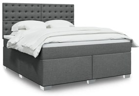 Cama com molas/colchão 180x200 cm tecido cinzento-escuro