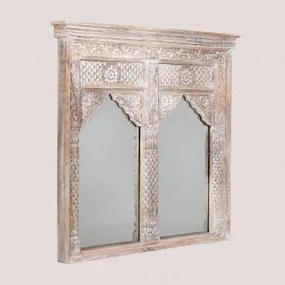 Espelho de parede duplo Priyan Madeira Vintage Branca - Sklum