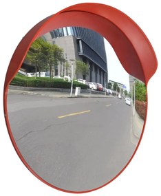 Convex Espelho de trânsito para exterior 60 cm policarbonato laranja