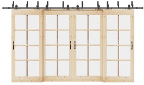 Kit de ferragens para porta deslizante 400 cm aço preto