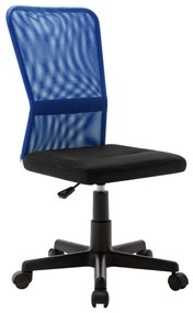 Cadeira de escritório 44x52x100 cm tecido de malha preto e azul