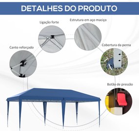 Tenda Dobrável 6x3 Tenda de Jardim Portátil com Bolsa de Transporte Te