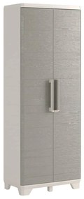 46644 Keter Armário de arrumação Wood Grain 182cm creme/cinzento-acastanhado