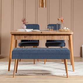 **** Conjunto de Mesa de Jantar Extensível Vina – Pinho Atlântico Azul
