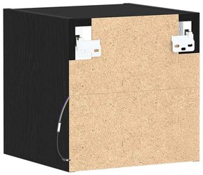Armário para TV LED vidaXL Preto Carvalho 30x28,5x30 cm Madeira engenh