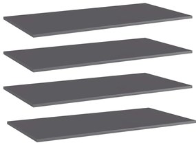 vidaXL Prateleiras estante 4pcs 100x50x1,5cm contrap. cinza brilhante