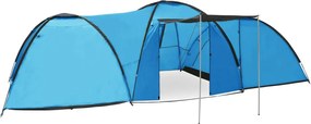 vidaXL Tenda iglu de campismo 650x240x190 cm 8 pessoas azul
