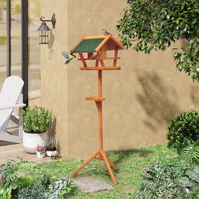 Comedouro para aves selvagens com pé, abrigo para pássaros, nicho com tabuleiro, estação para pássaros, em madeira para exterior, 150 cm