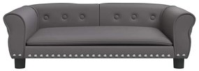Cama para cães 95x55x30 cm couro artificial cinzento