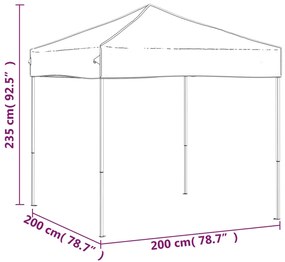 Tenda para festas dobrável 2x2 m antracite