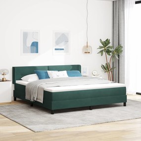 Cama Box Spring vidaXL com Colchão Verde Escuro 180x200 cm Veludo