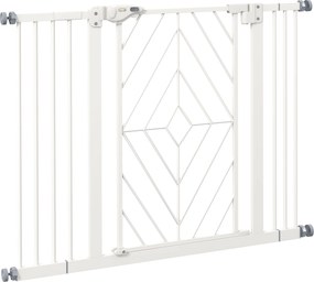 PawHut Portão de proteção para porta Portão de escadas Barreira Portão para cães, 100 cm x 4 cm x 76 cm, Branco | Aosom Portugal