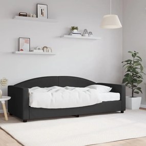 Sofá-cama com colchão 90x190 cm tecido preto
