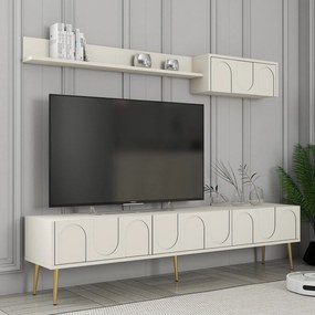 Unidade de TV Lyon – Creme e Dourado – 180 cm x 43 cm x 35 cm
